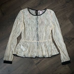 New ivory lace forever 21 blouse button back